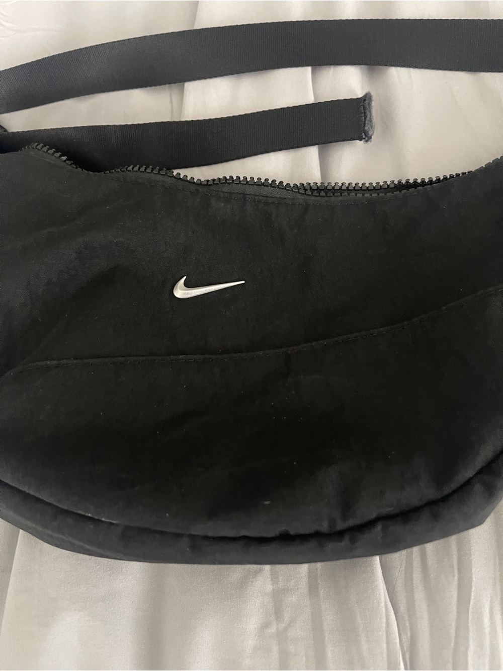 Nike Black crossbody/Waist Pack with Silver Swoosh